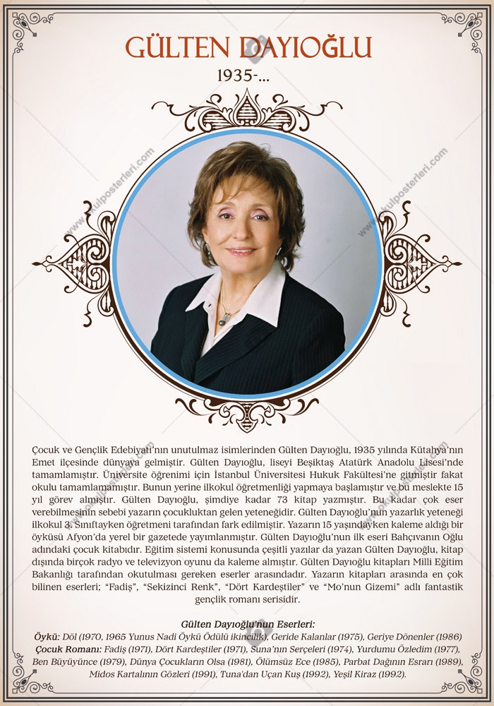 Gülten Dayıoğlu Edebiyat Posteri