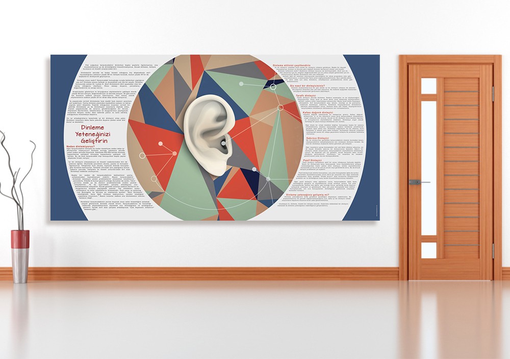 Dinleme Yeteneğinizi Geliştirin Okul Posteri