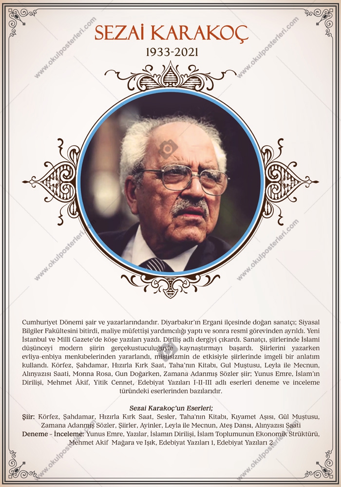 Sezai Karakoç Edebiyat Posteri