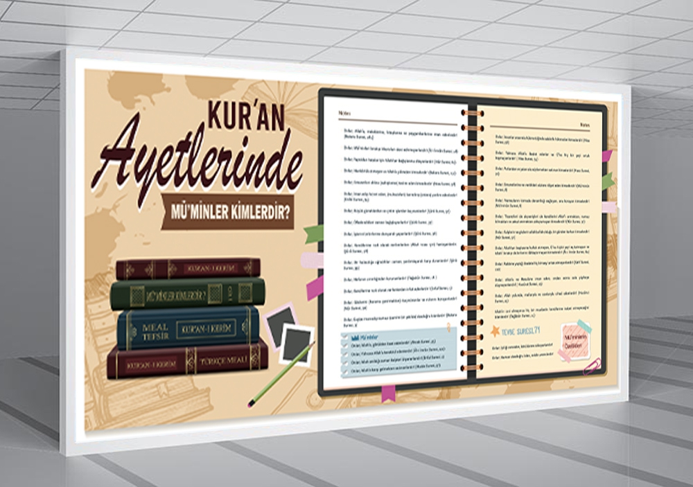 Kuran Ayetlerinde Müminler Okul Afişi 2