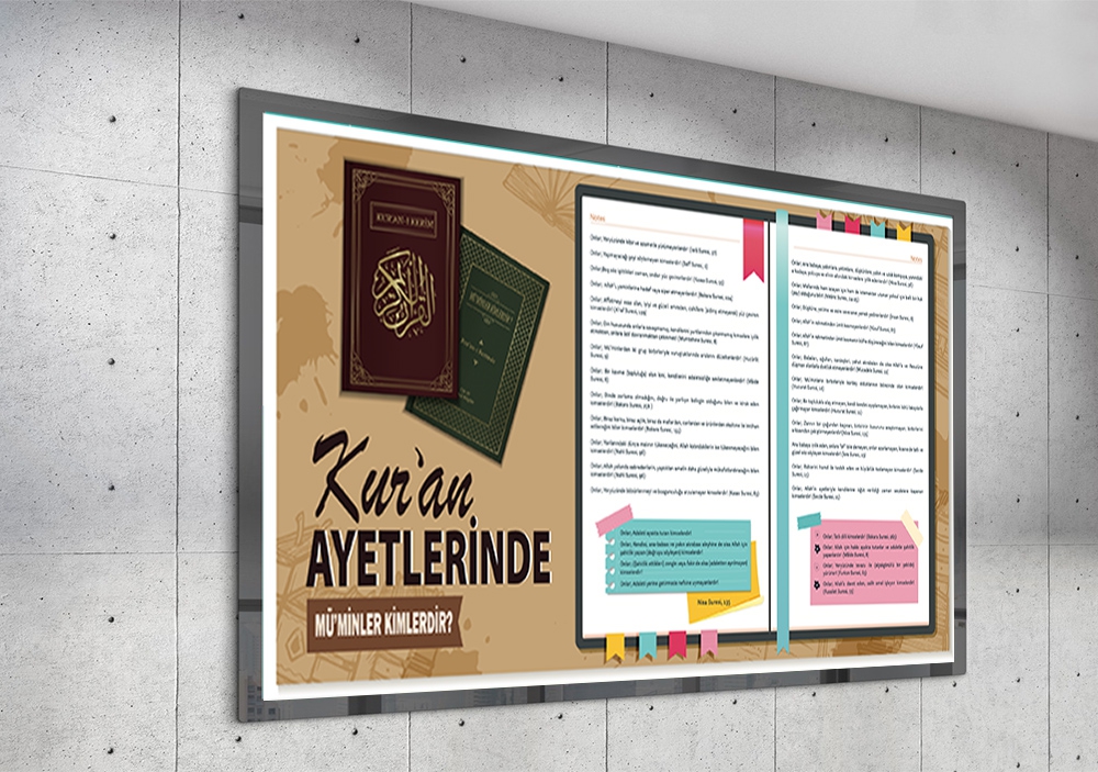 Kuran Ayetlerinde Müminler Okul Afişi
