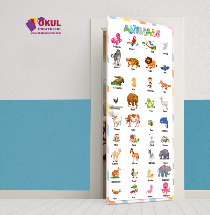 Animals İngilizce Kapı Giydirme 28