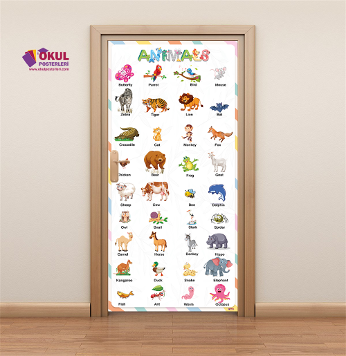 Animals İngilizce Kapı Giydirme 28