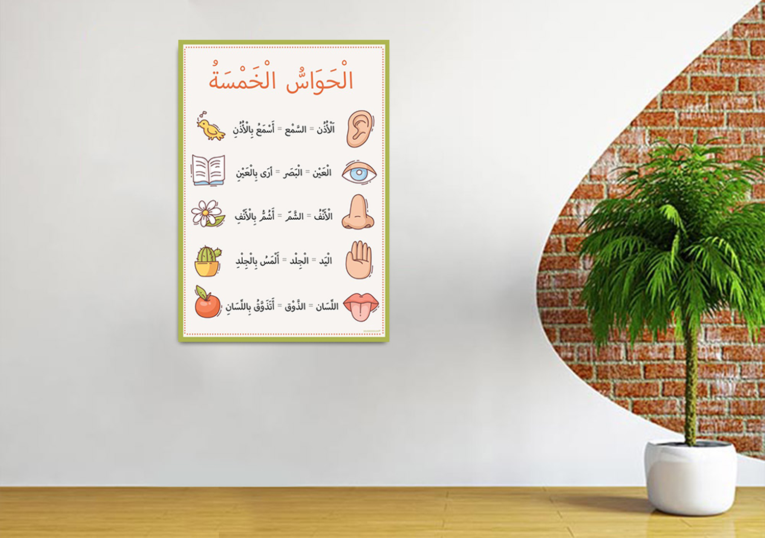  Arapça Beş Duyu Organımız ve Görevleri Okul Posteri