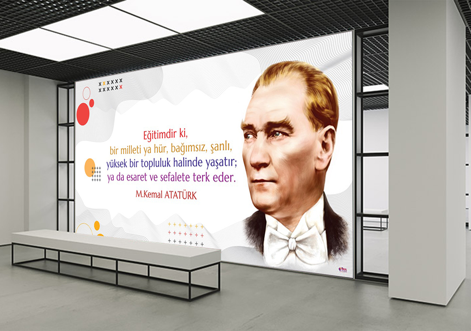 Atatürk ve Eğitim Okul Posteri