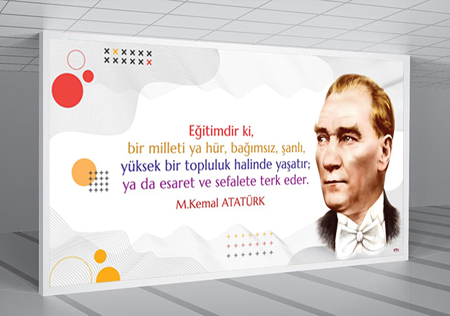 Atatürk ve Eğitim Okul Posteri