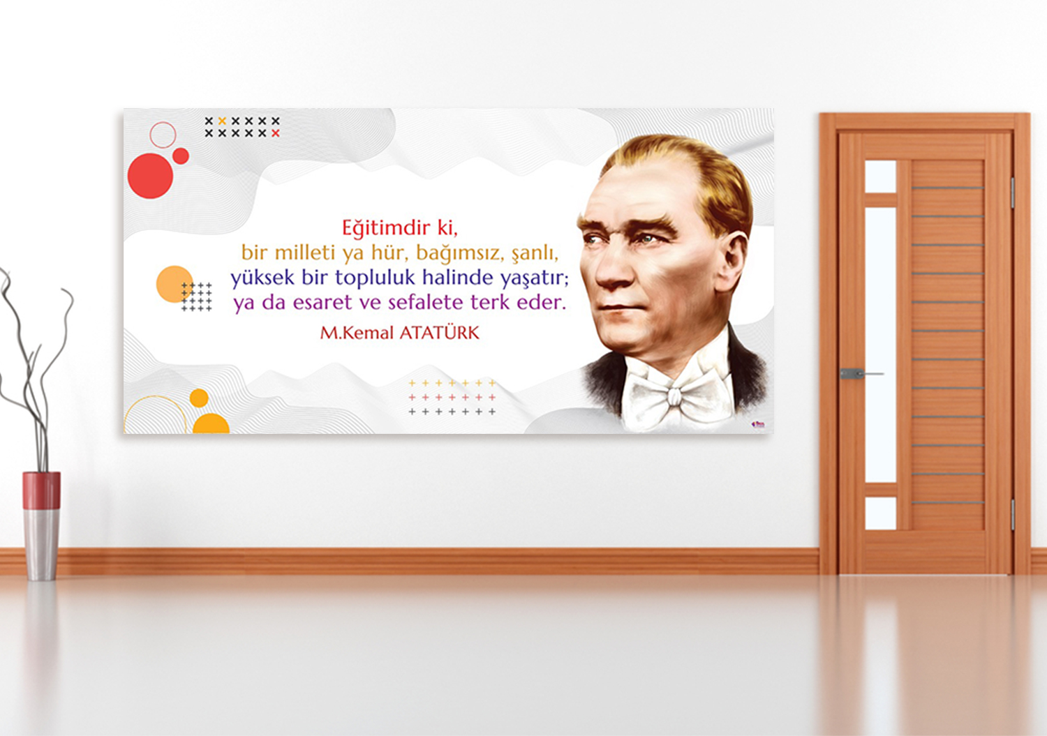 Atatürk ve Eğitim Okul Posteri