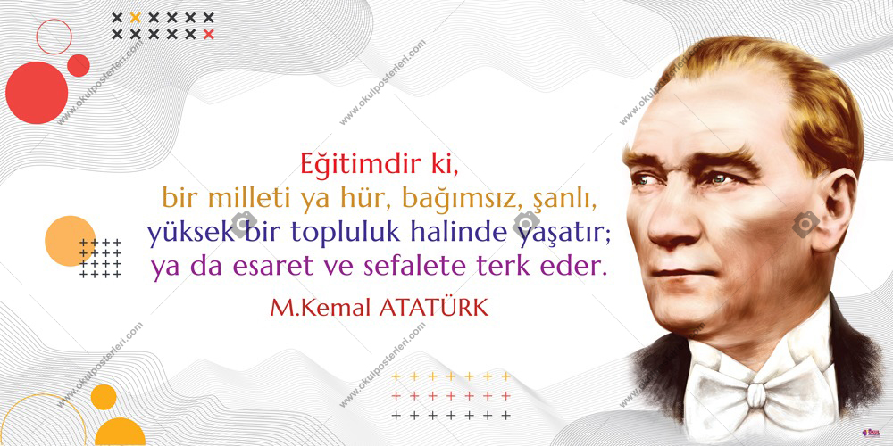 Atatürk ve Eğitim Okul Posteri