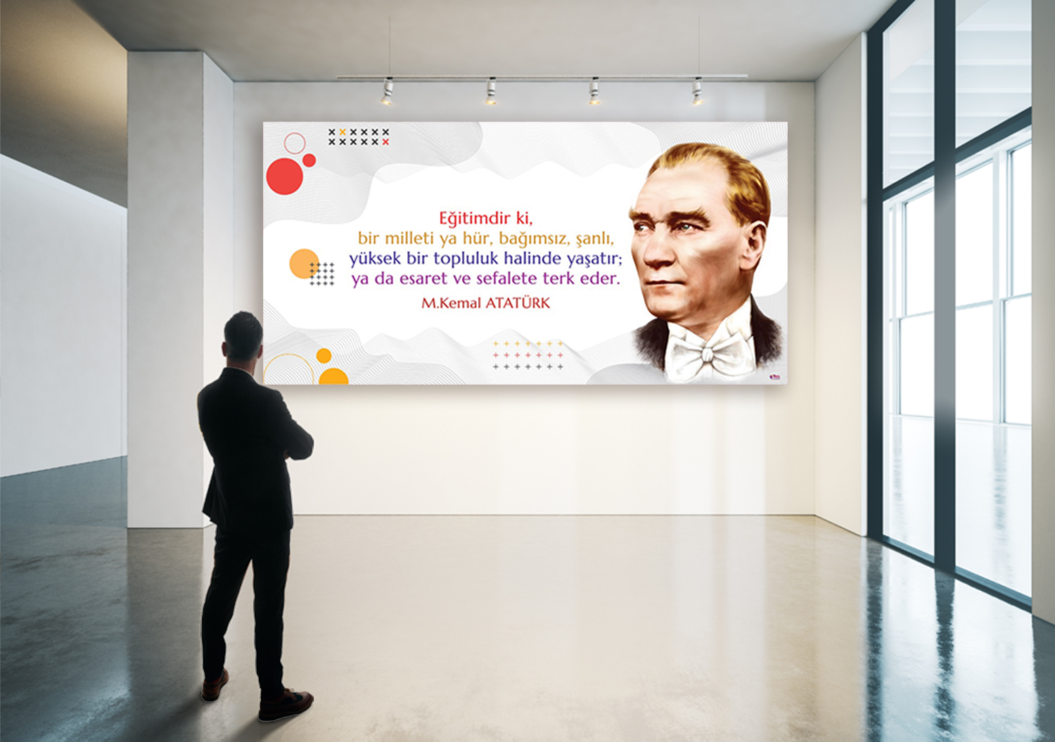 Atatürk ve Eğitim Okul Posteri
