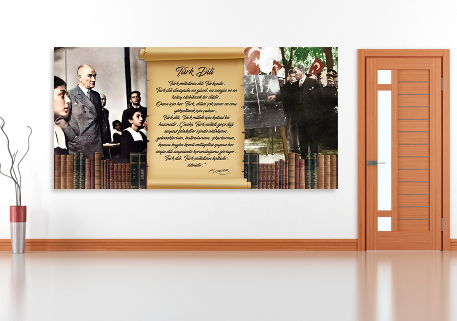 Atatürk ve Türk Dili Edebiyat Posteri