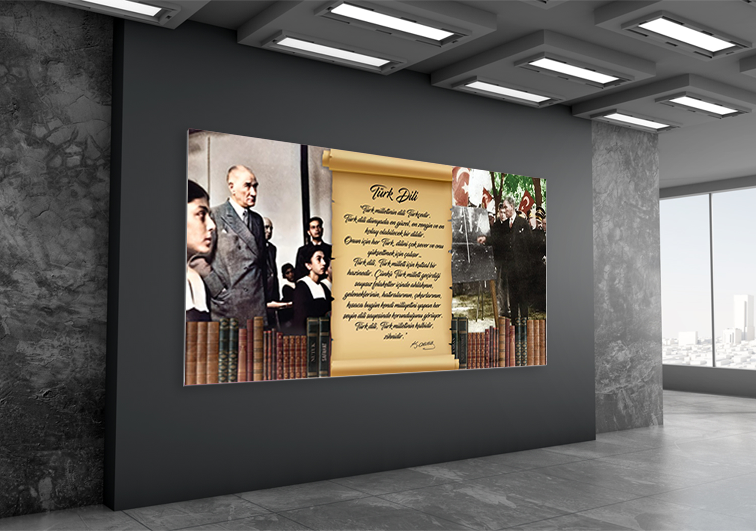 Atatürk ve Türk Dili Edebiyat Posteri