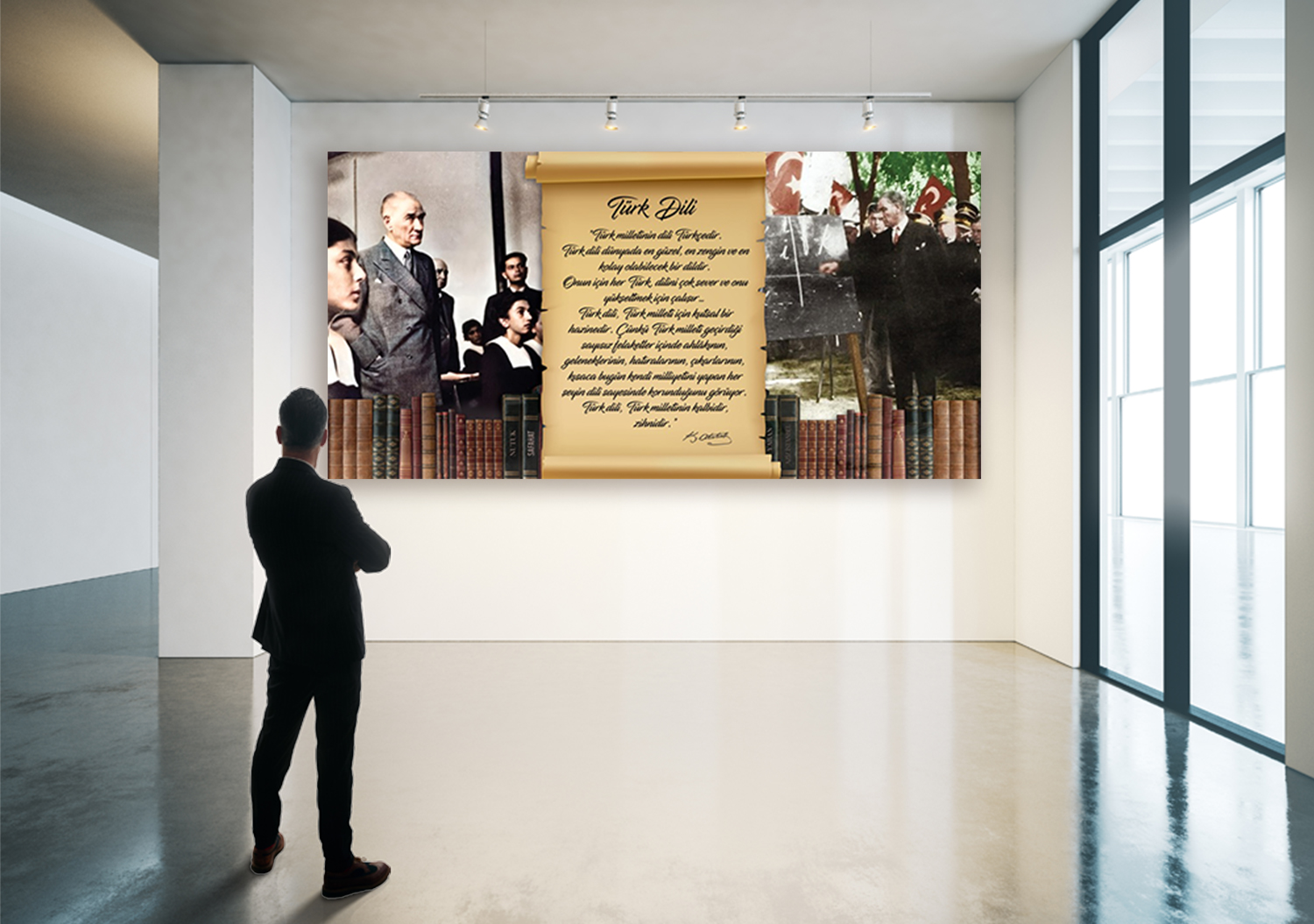 Atatürk ve Türk Dili Edebiyat Posteri