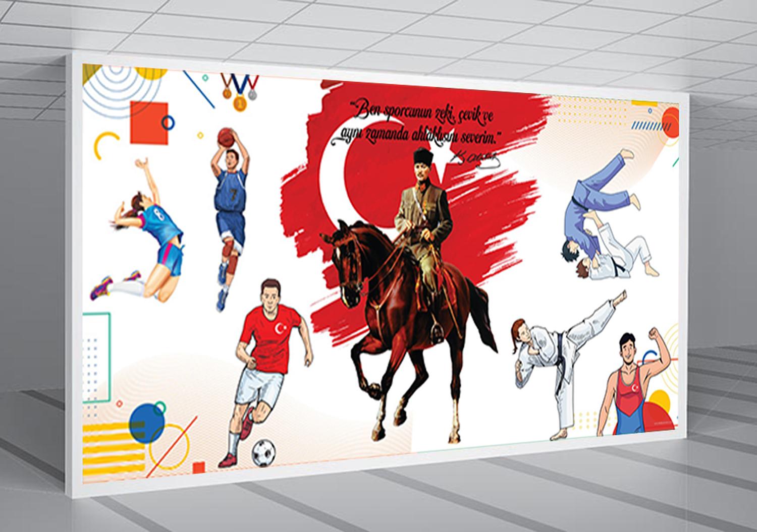 Atatürk ve Spor Okul Posteri 4