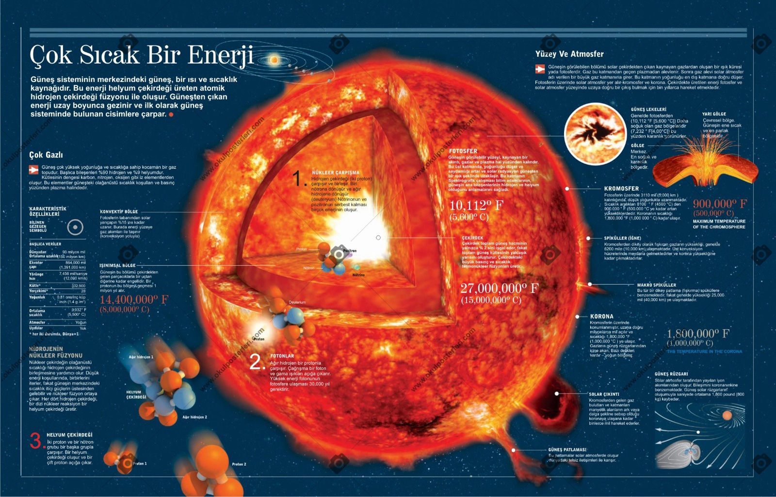 Güneş ve Yapısı Okul Posteri