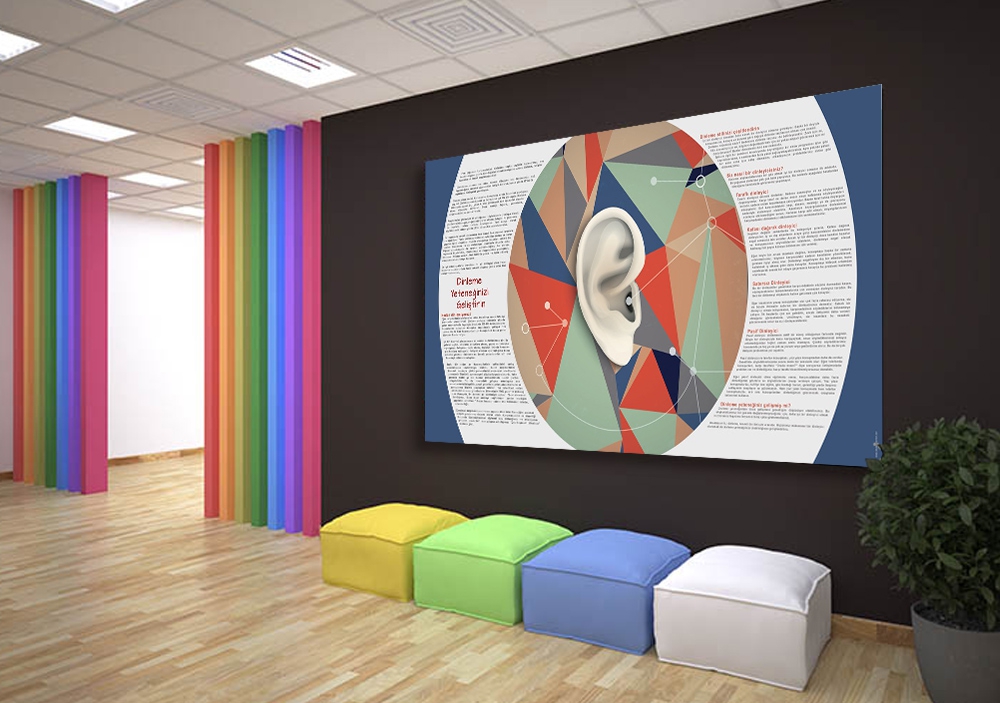 Dinleme Yeteneğinizi Geliştirin Okul Posteri