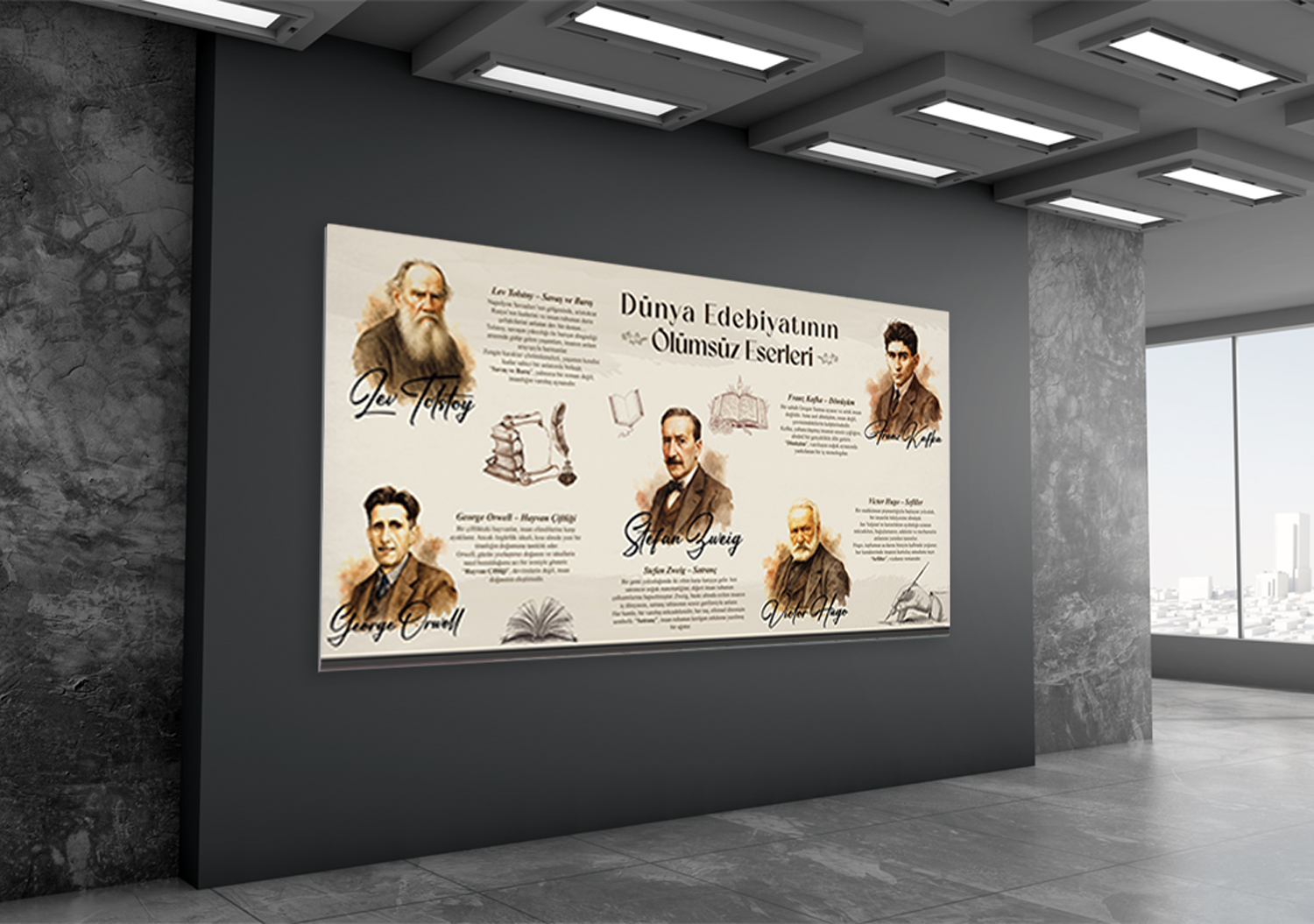 Dünya Edebiyatının Ölümsüz Eserleri Okul Posteri