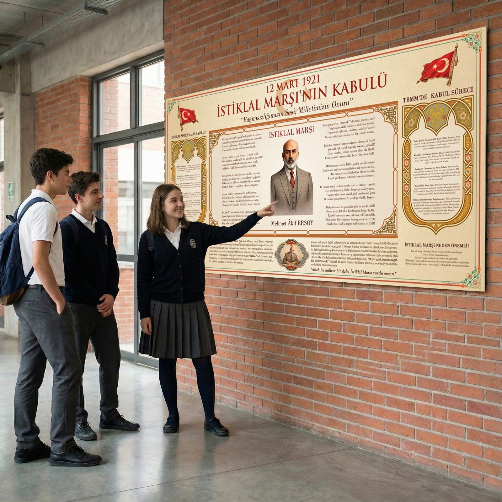 12 Mart İstiklal Marşı’nın Kabulü Okul Posteri