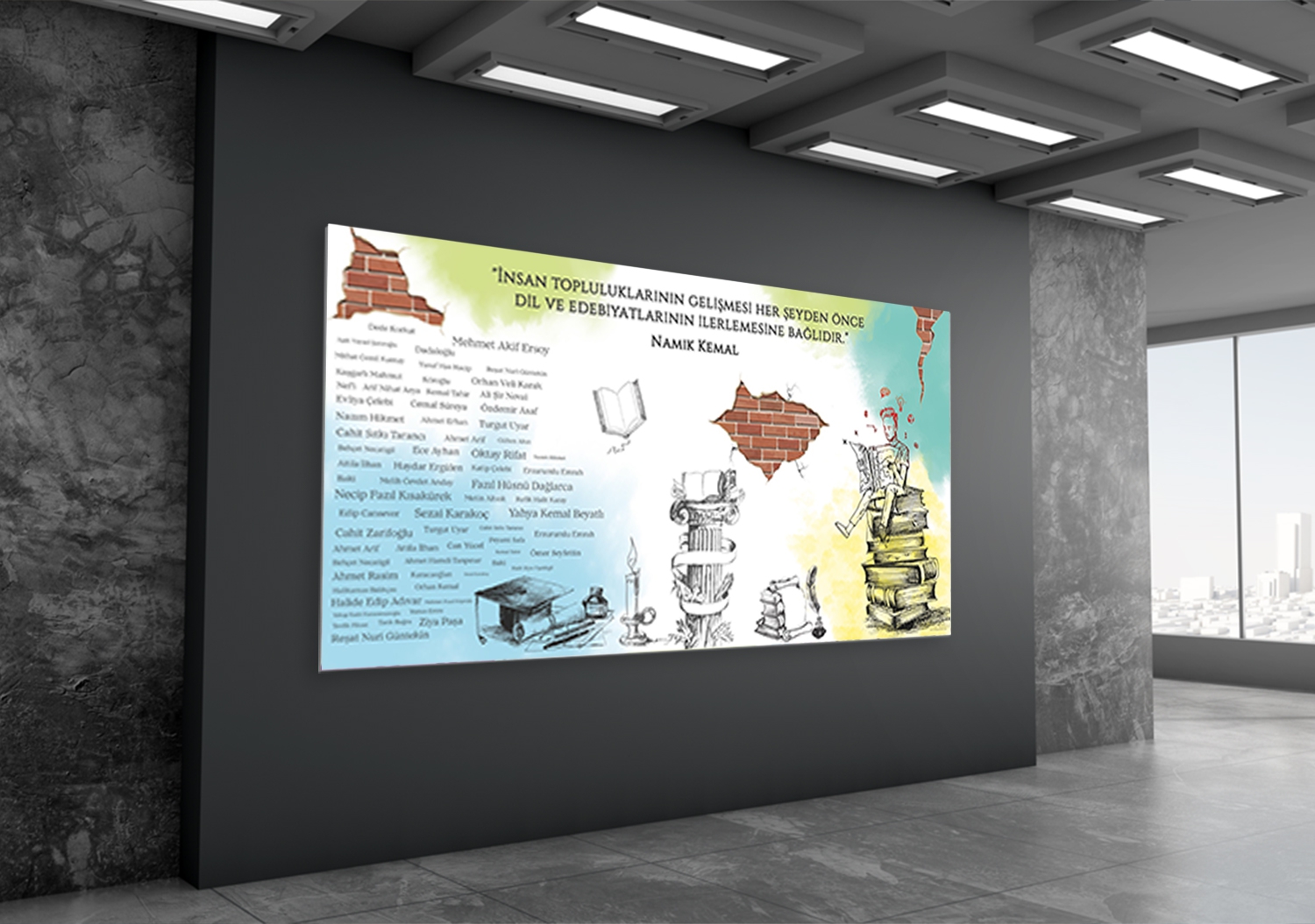 Unutulmaz Edebiyatçılarımız Edebiyat Posteri