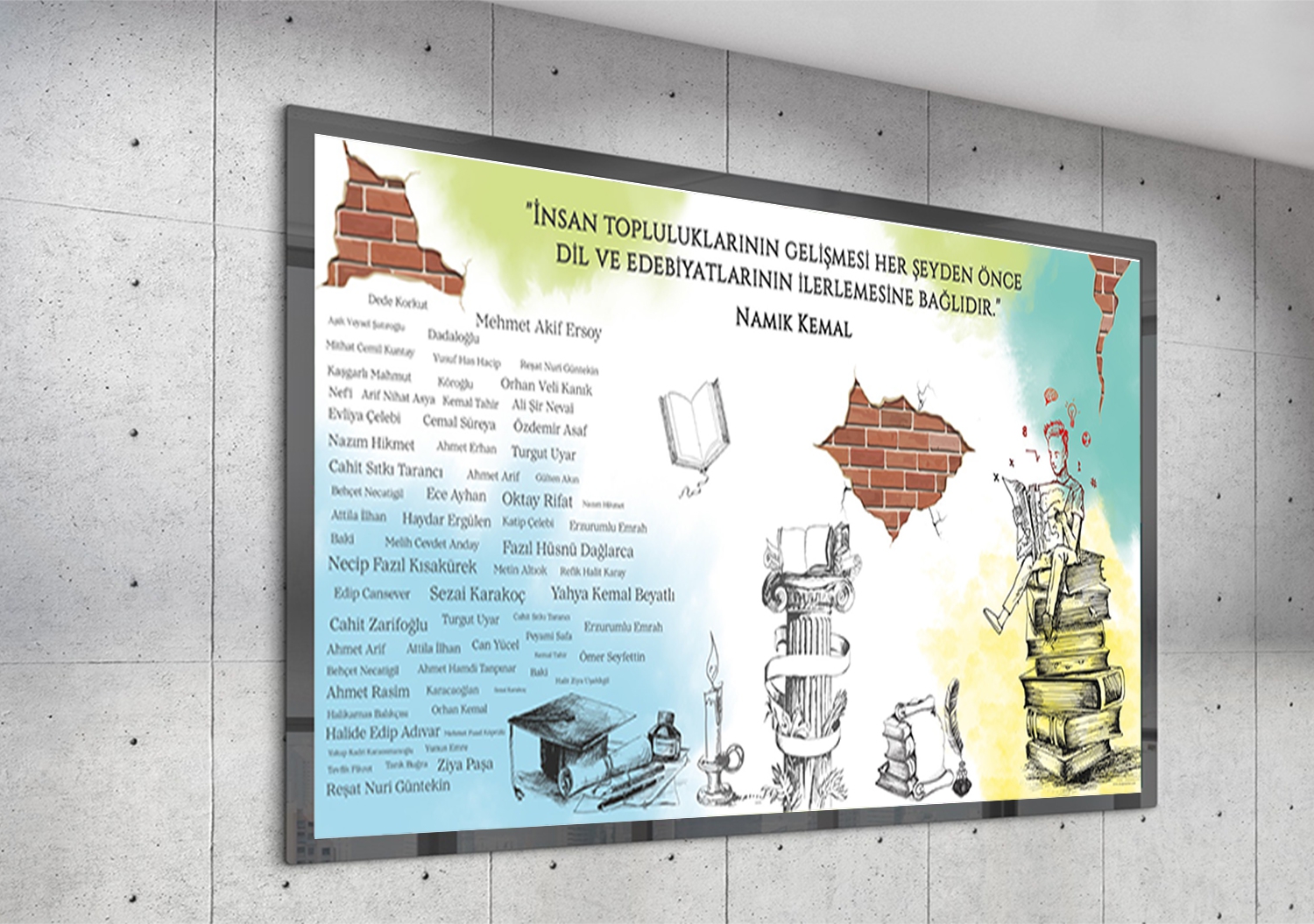 Unutulmaz Edebiyatçılarımız Edebiyat Posteri