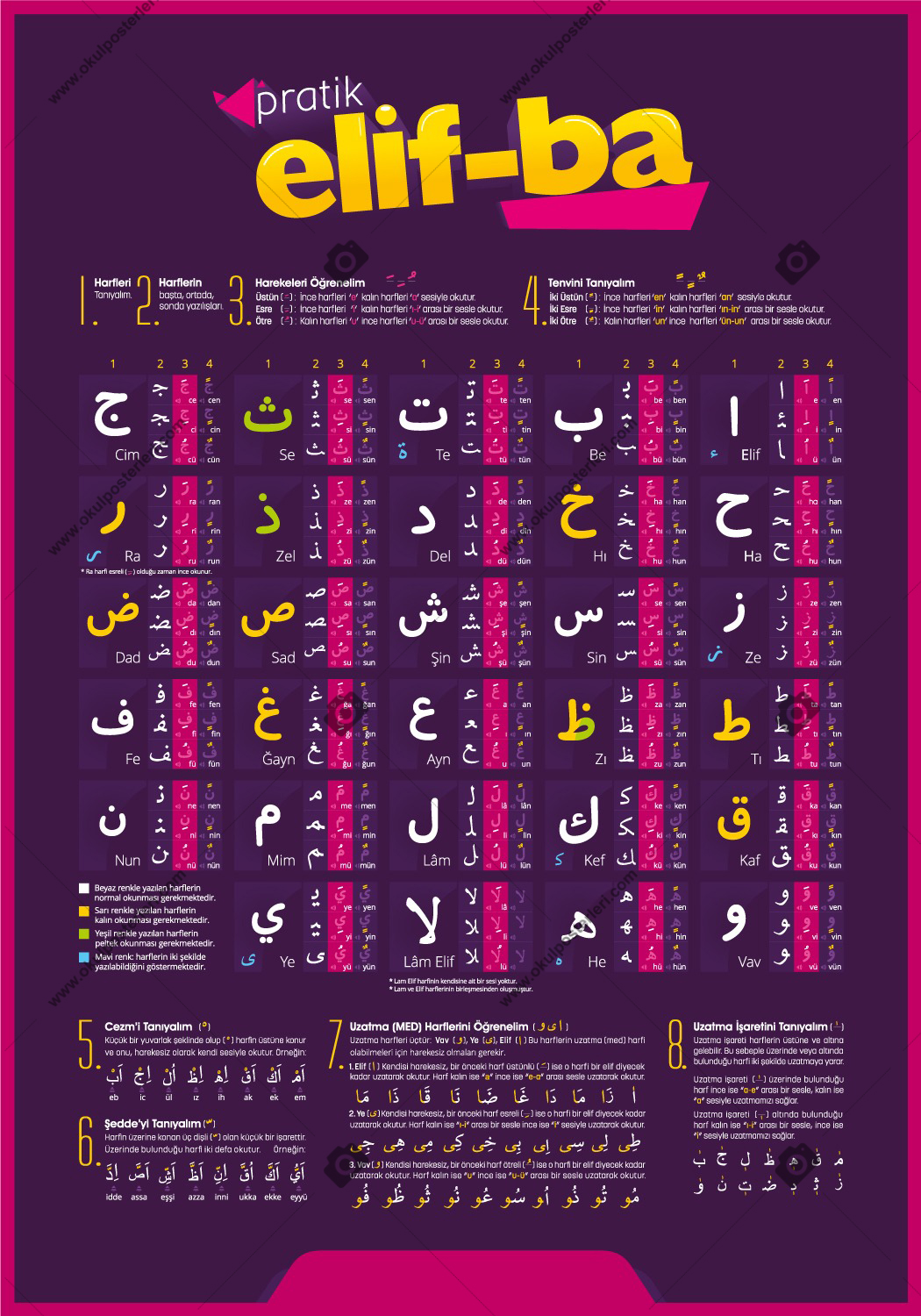 Pratik Elif-ba Arapça Afişi