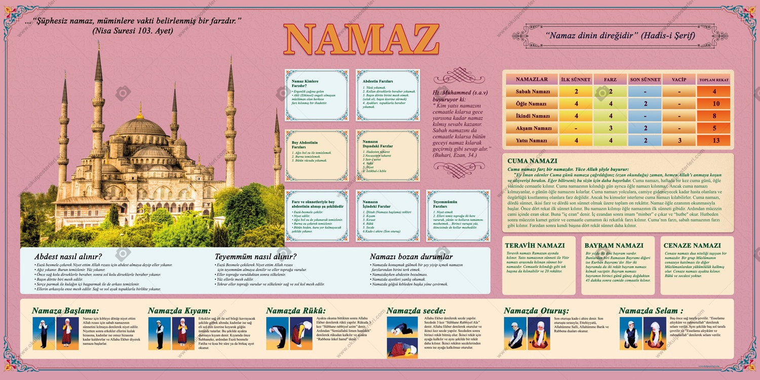NAMAZ POSTERİ PEMBE