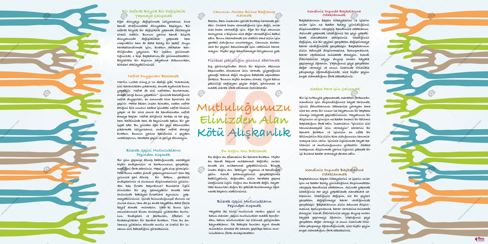 10 Kötü Alışkanlık Okul Posteri