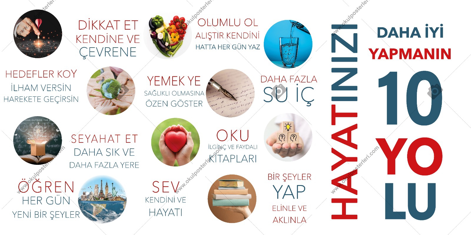 Hayatınızı Daha İyi Yapmanın 10 Yolu Okul Afişi