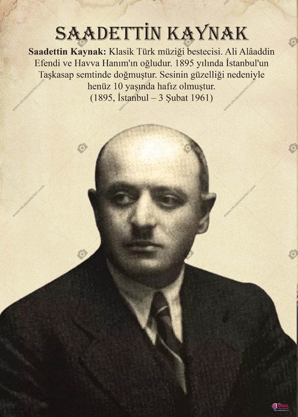 Saadettin Kaynak Okul Afişi