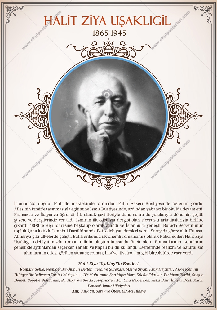 Halit Ziya Uşaklıgil Edebiyat Posteri