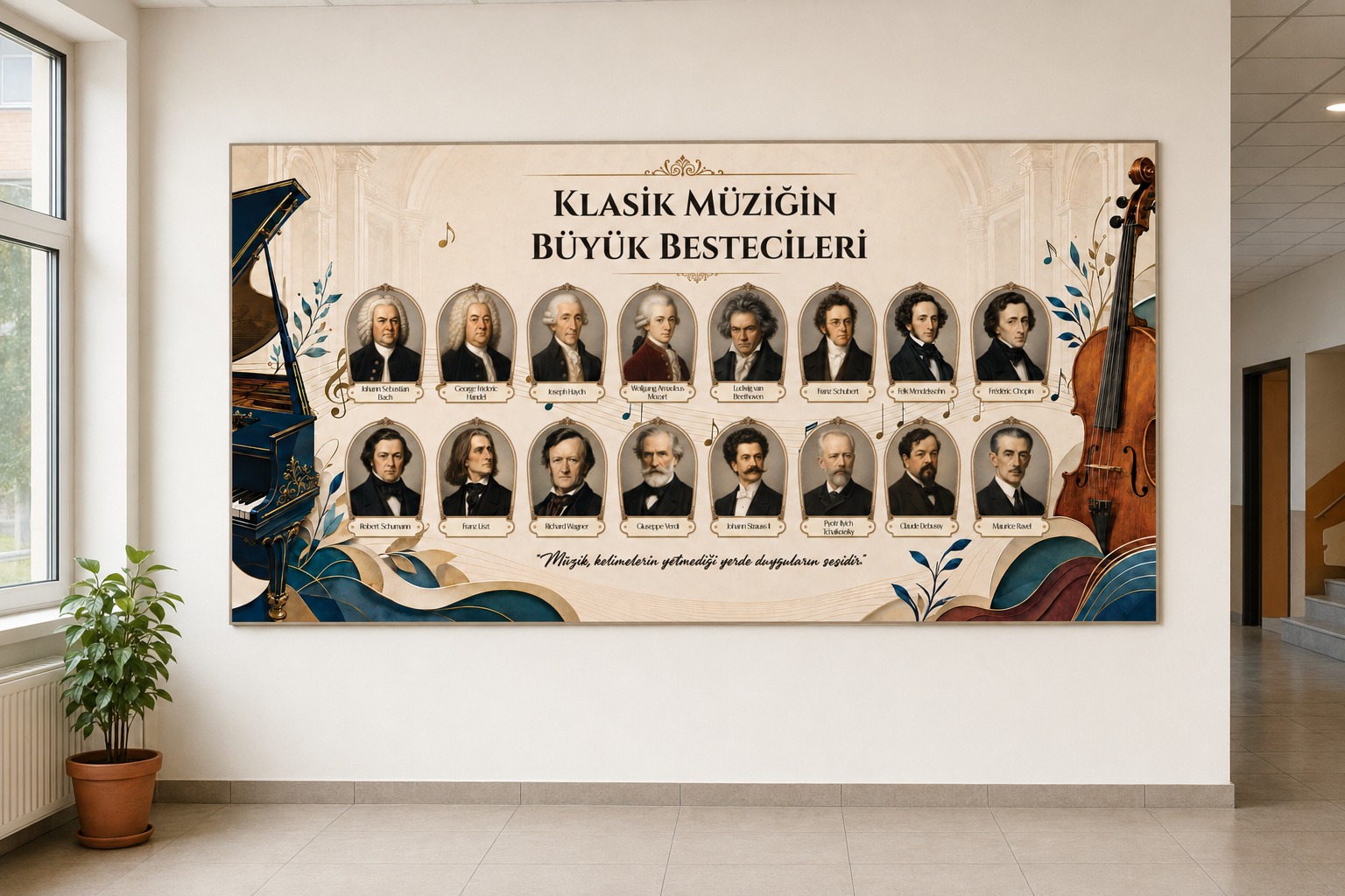 Klasik Müziğin Büyük Bestecileri Okul Posteri