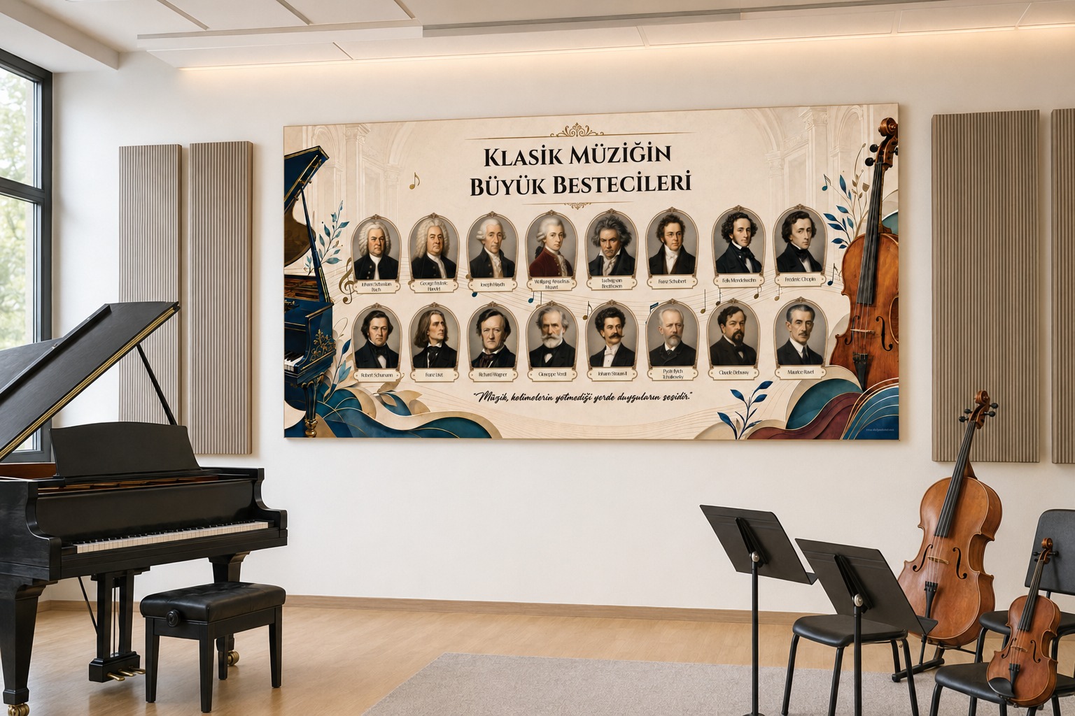 Klasik Müziğin Büyük Bestecileri Okul Posteri