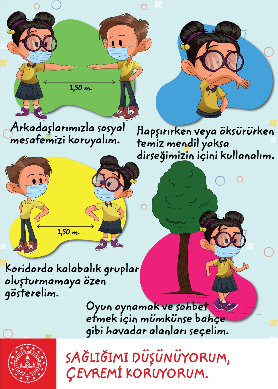 Sağlığımı Düşünüyorum Çevremi Koruyorum Afişi