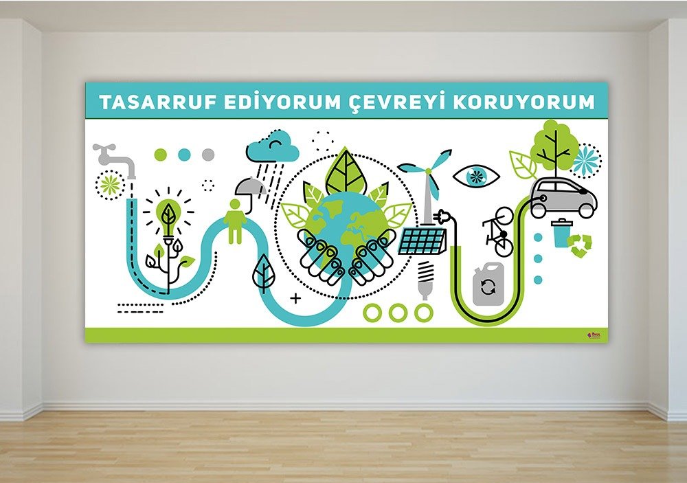 Tasarruf Ediyorum Çevreyi Koruyorum Posteri