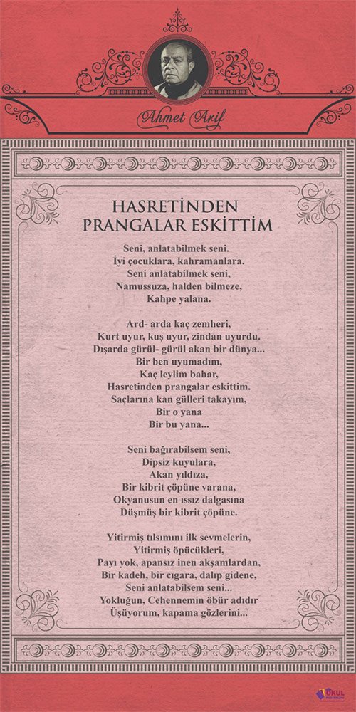 AHMET ARİF EDEBİYAT POSTERİ