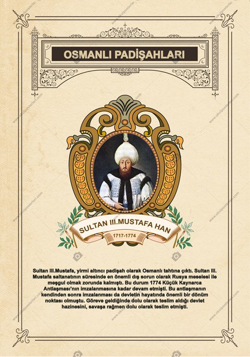 SULTAN III. MUSTAFA HAN OKUL POSTERİ