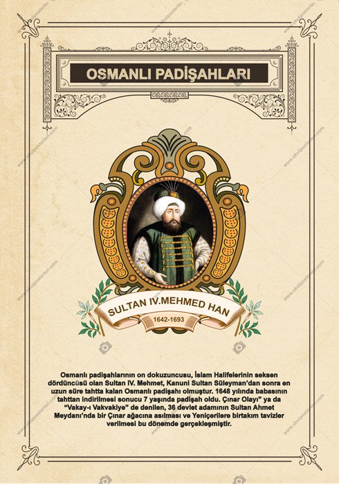 SULTAN IV. MEHMED HAN OKUL POSTERİ