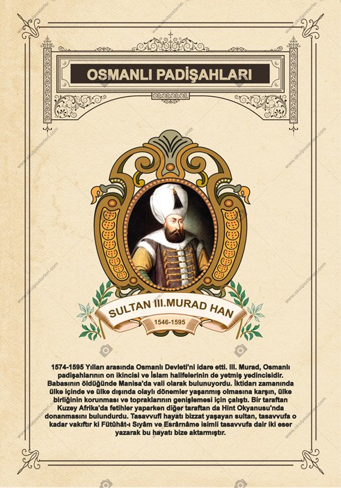 SULTAN III. MURAT HAN OKUL POSTERİ