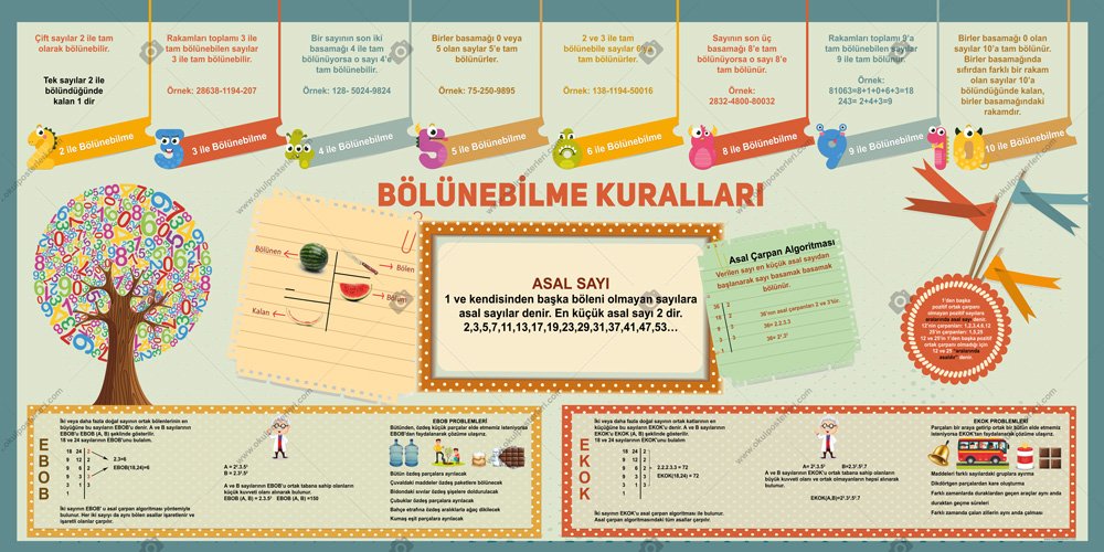 Bölünebilme Kuralları Okul Posteri