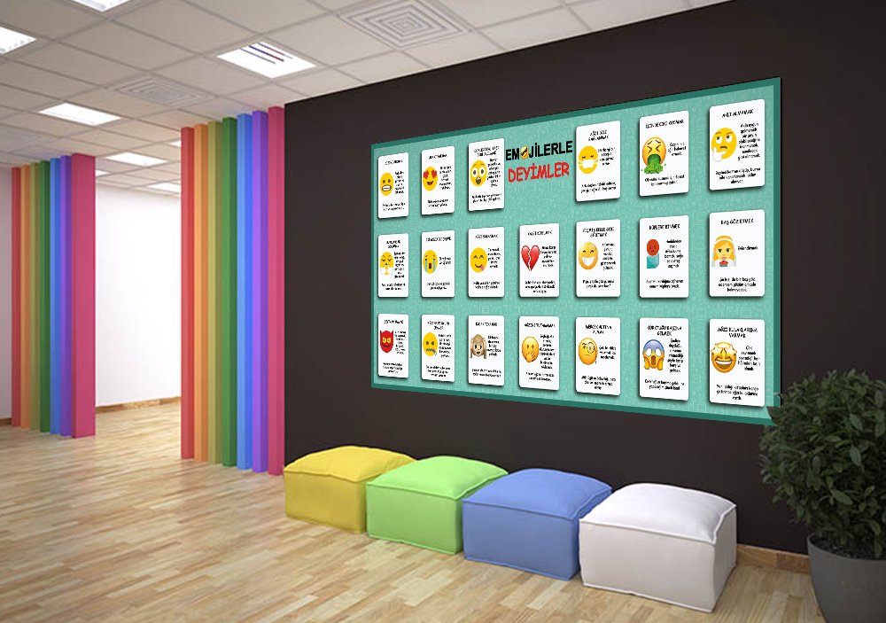 Emojilerle Deyimler Okul Posteri