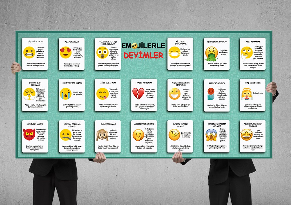 Emojilerle Deyimler Okul Posteri