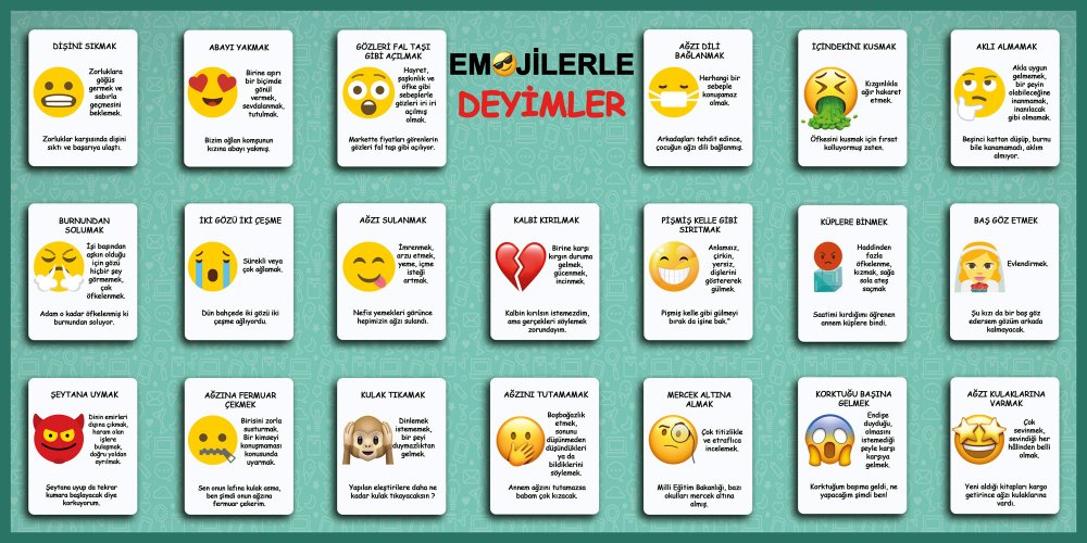 Emojilerle Deyimler Okul Posteri