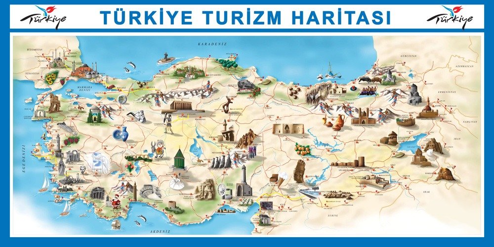 Türkiye Turizm Haritası Posteri 2