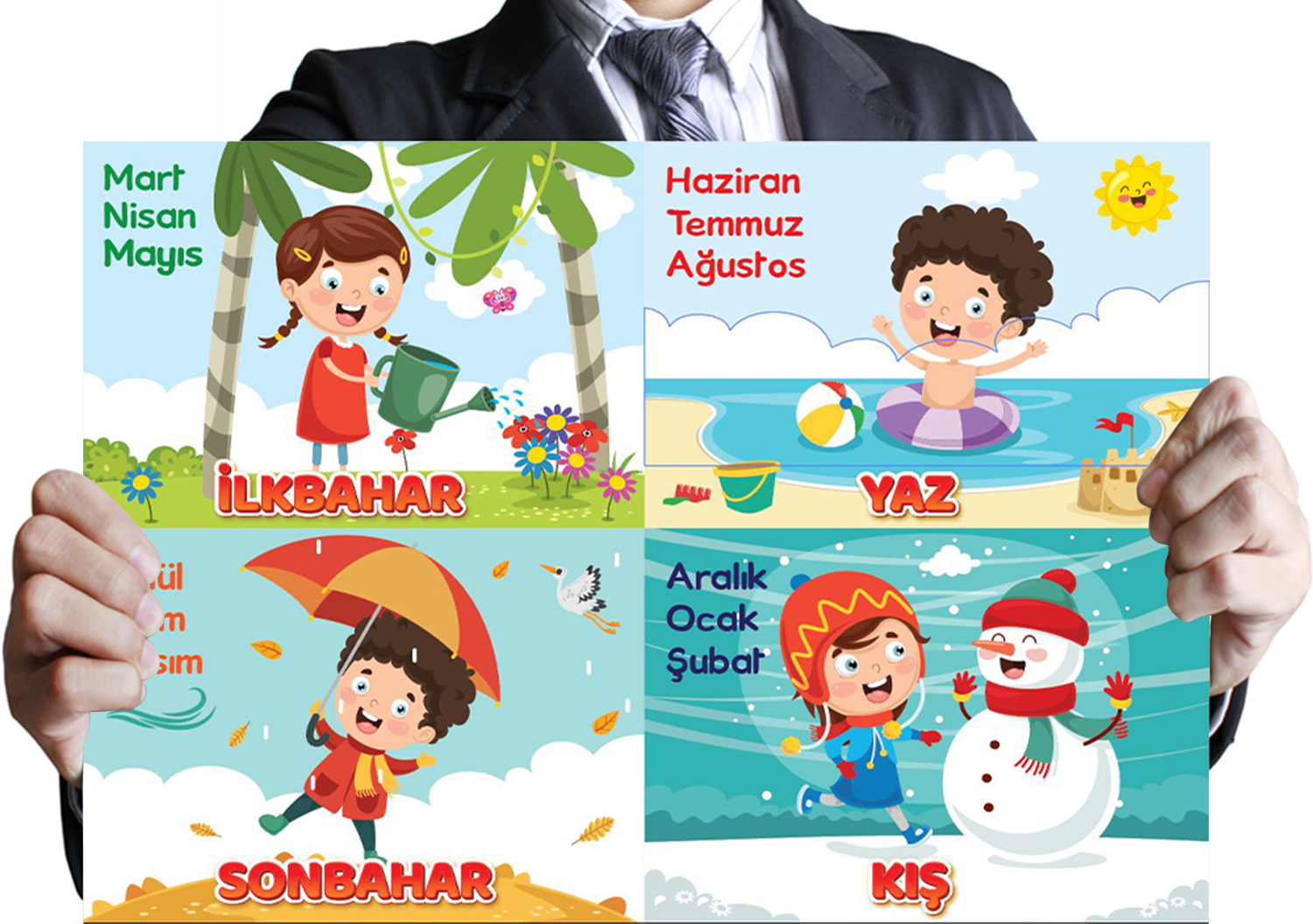 Mevsim Şeridi Okul Posteri-3