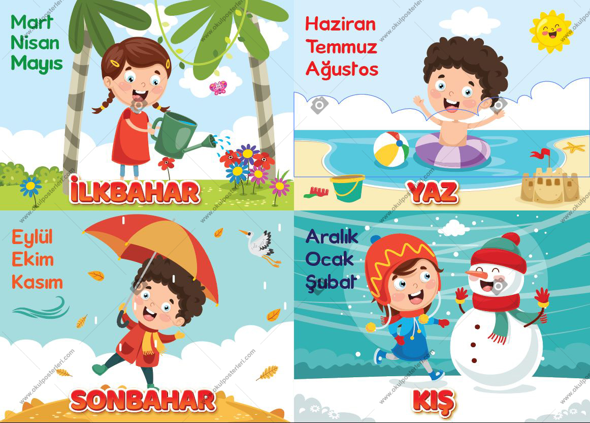 Mevsim Şeridi Okul Posteri-3