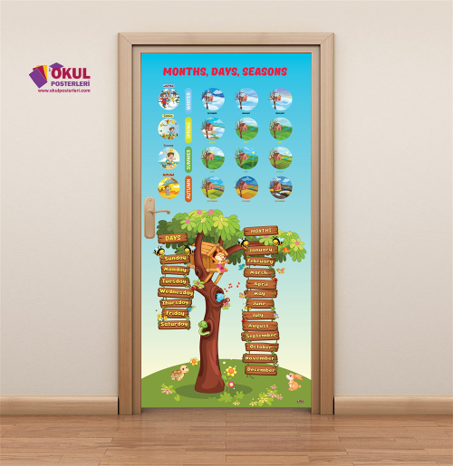 Months Days Seasons İngilizce Kapı Giydirme 26