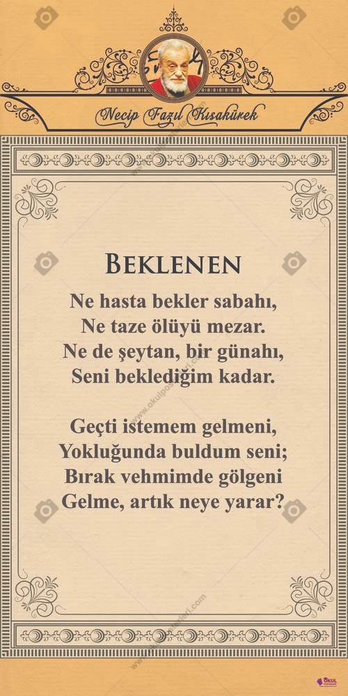 Necip Fazıl Beklenen Şiiri Edebiyat Posteri