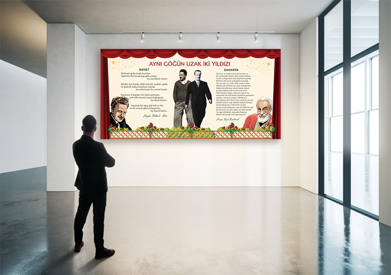 Necip Fazıl - Nazım Hikmet Edebiyat Posteri