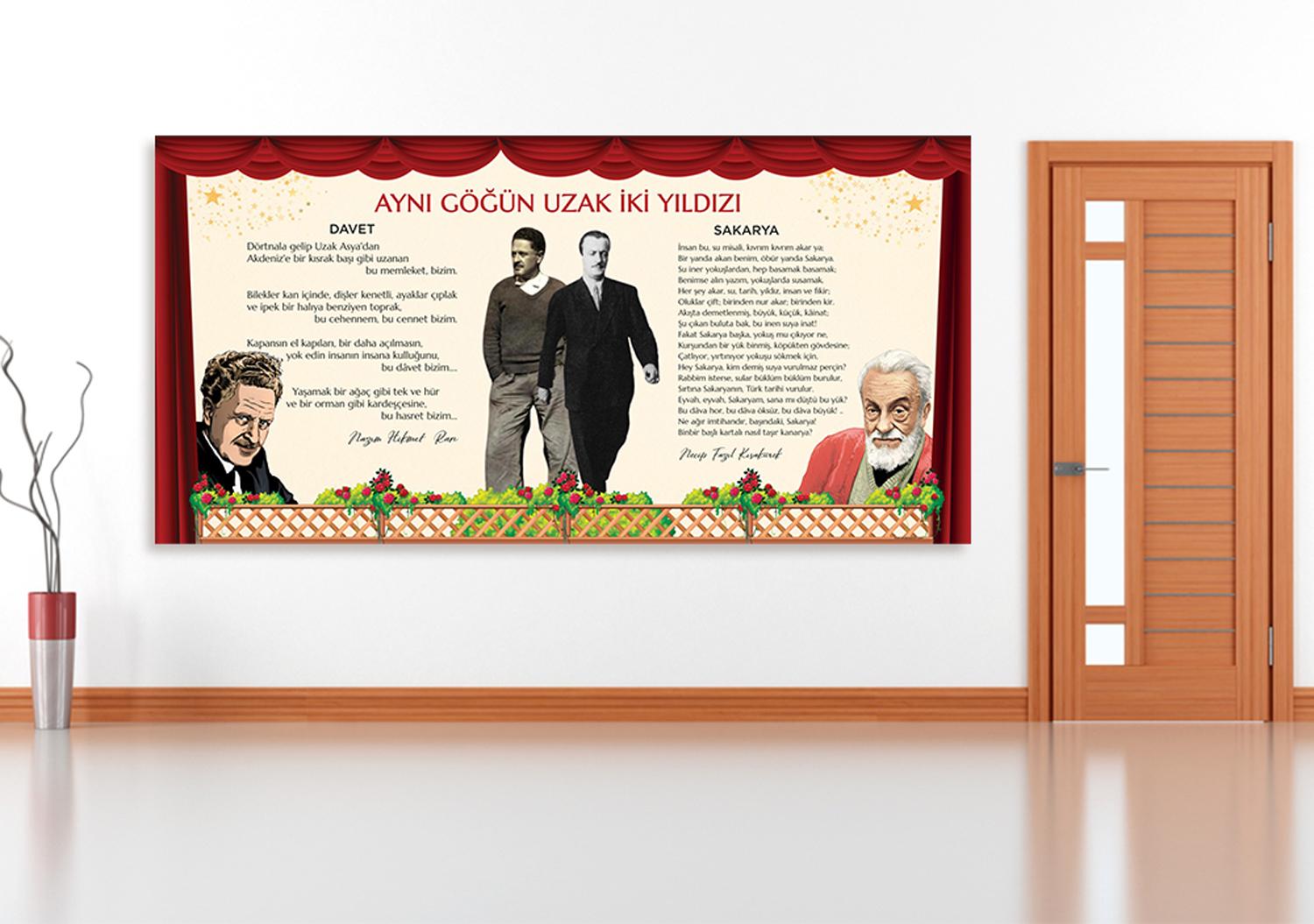 Necip Fazıl - Nazım Hikmet Edebiyat Posteri