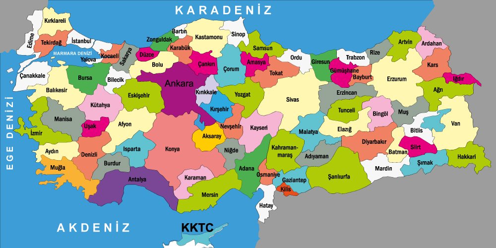 Trkiye Haritas Retmen Kadromuzla Trkiye39yi En Yi
