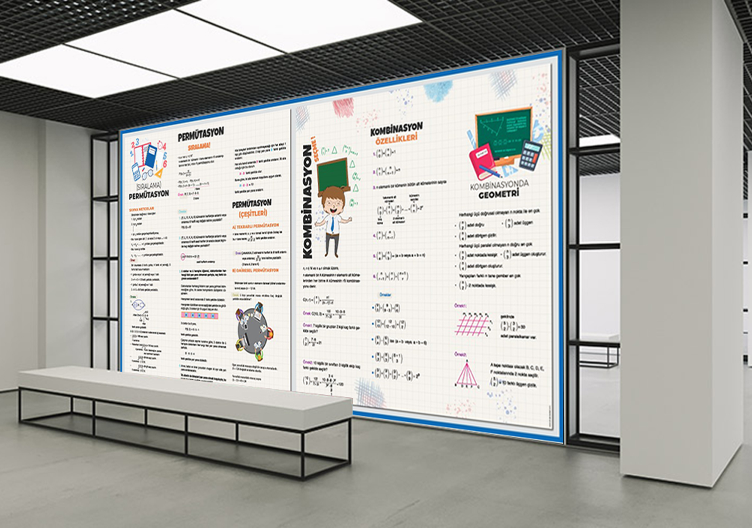 Permütasyon Kombinasyon Matematik Posteri